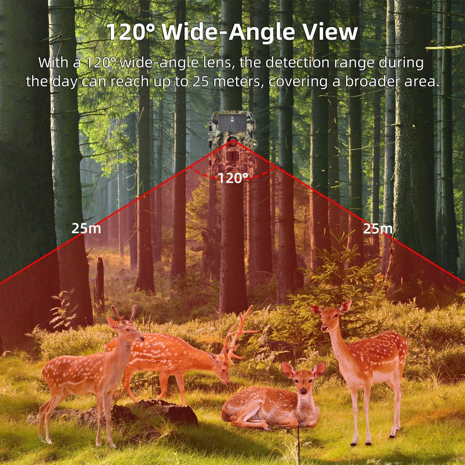 Trail Cameras 2.7K High Clear Hunting Trail Camera Night Vision 120° Wide Angle 0.3S Trigger IP65 Water Resistant Outdoor Wildlife Camera