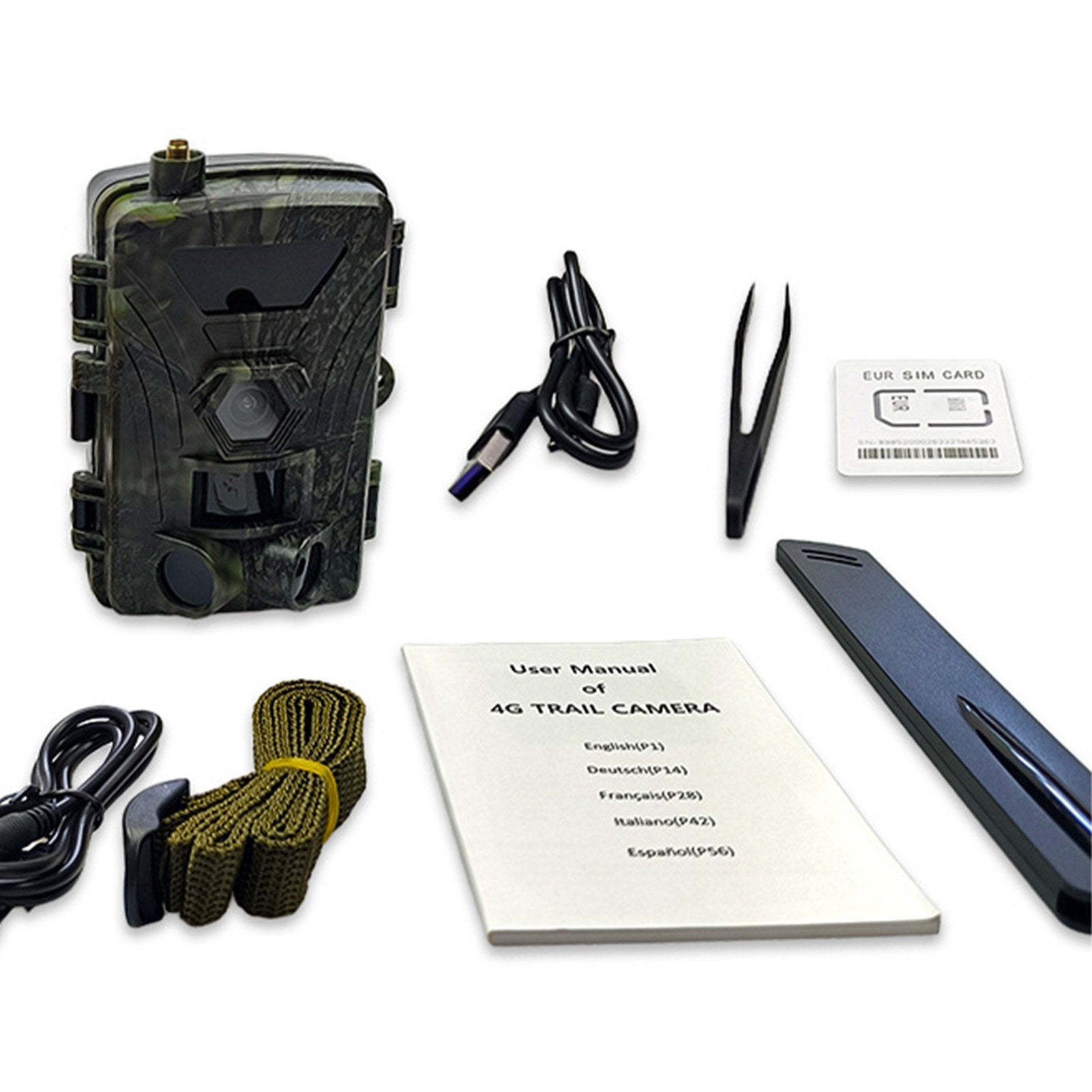 4G Trail Camera 4K Hunting Camera with SIM Card 60MP Photos Fast Trigger Wildlife Camera Infrared Camera Night Vision Camera