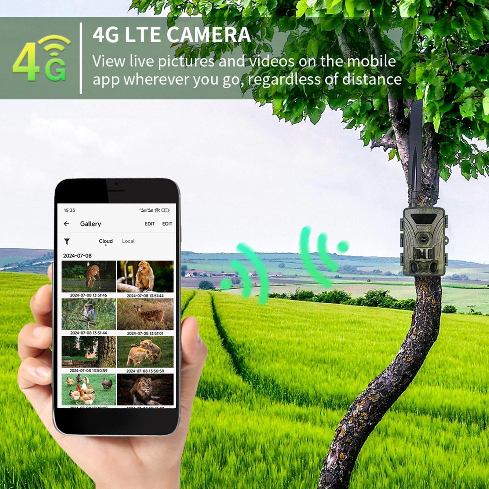 4G Trail Camera 4K Hunting Camera with SIM Card 60MP Photos Fast Trigger Wildlife Camera Infrared Camera Night Vision Camera