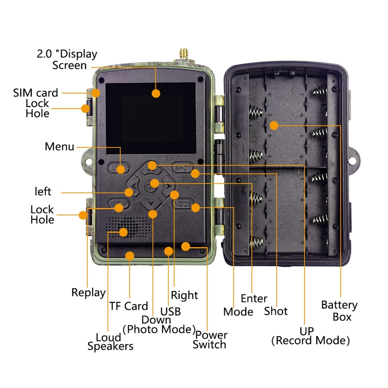 4G Trail Camera 4K Hunting Camera with SIM Card 60MP Photos Fast Trigger Wildlife Camera Infrared Camera Night Vision Camera