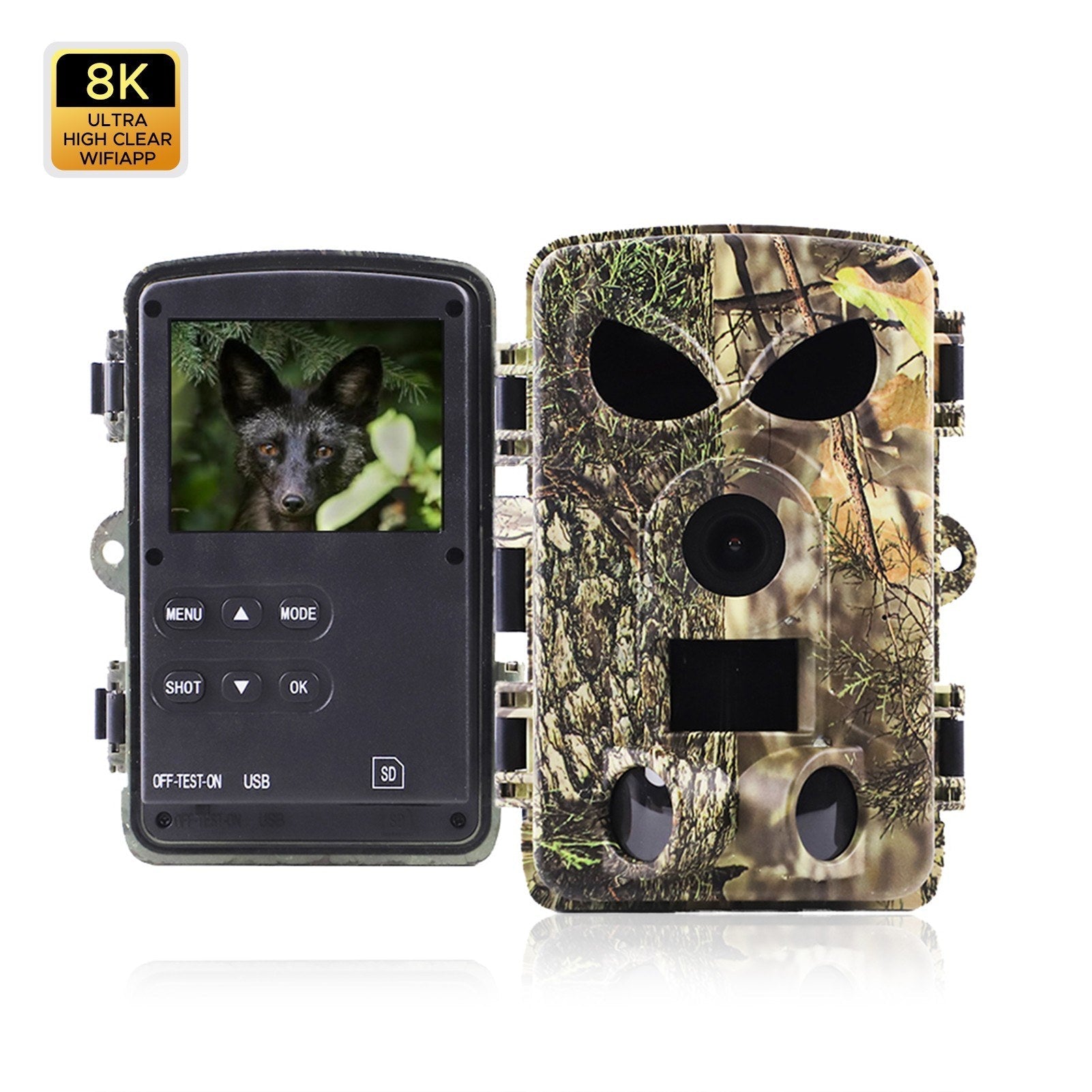 Trail Camera 8K Wildlife Camera with BT GPS WiFi APP Night Vision Camera Waterproof 60MP Photos Fast Trigger Hunting Camera