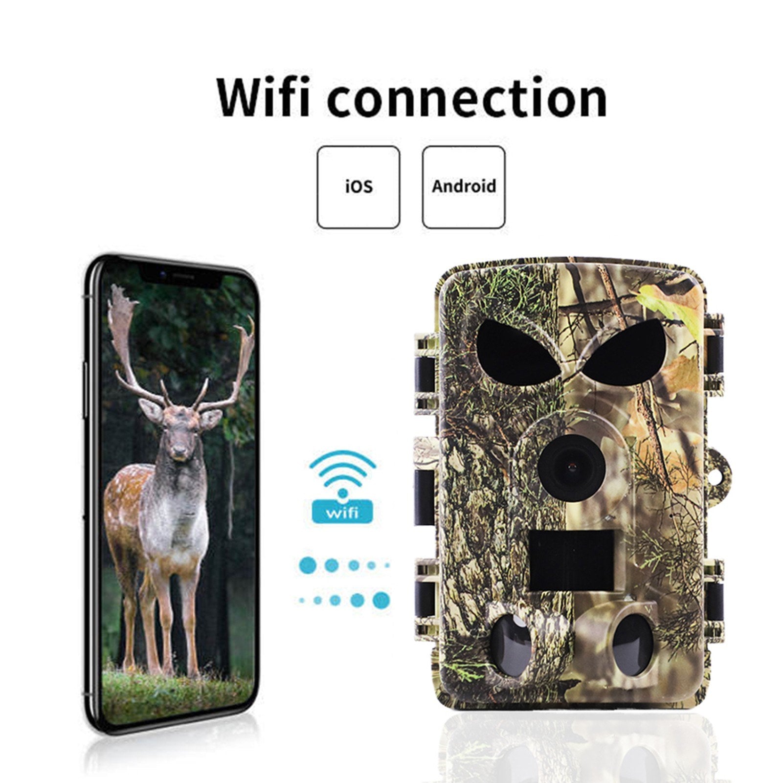 Trail Camera 8K Wildlife Camera with BT GPS WiFi APP Night Vision Camera Waterproof 60MP Photos Fast Trigger Hunting Camera