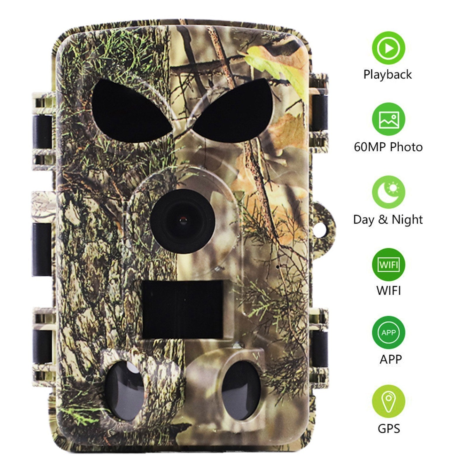 Trail Camera 8K Wildlife Camera with BT GPS WiFi APP Night Vision Camera Waterproof 60MP Photos Fast Trigger Hunting Camera