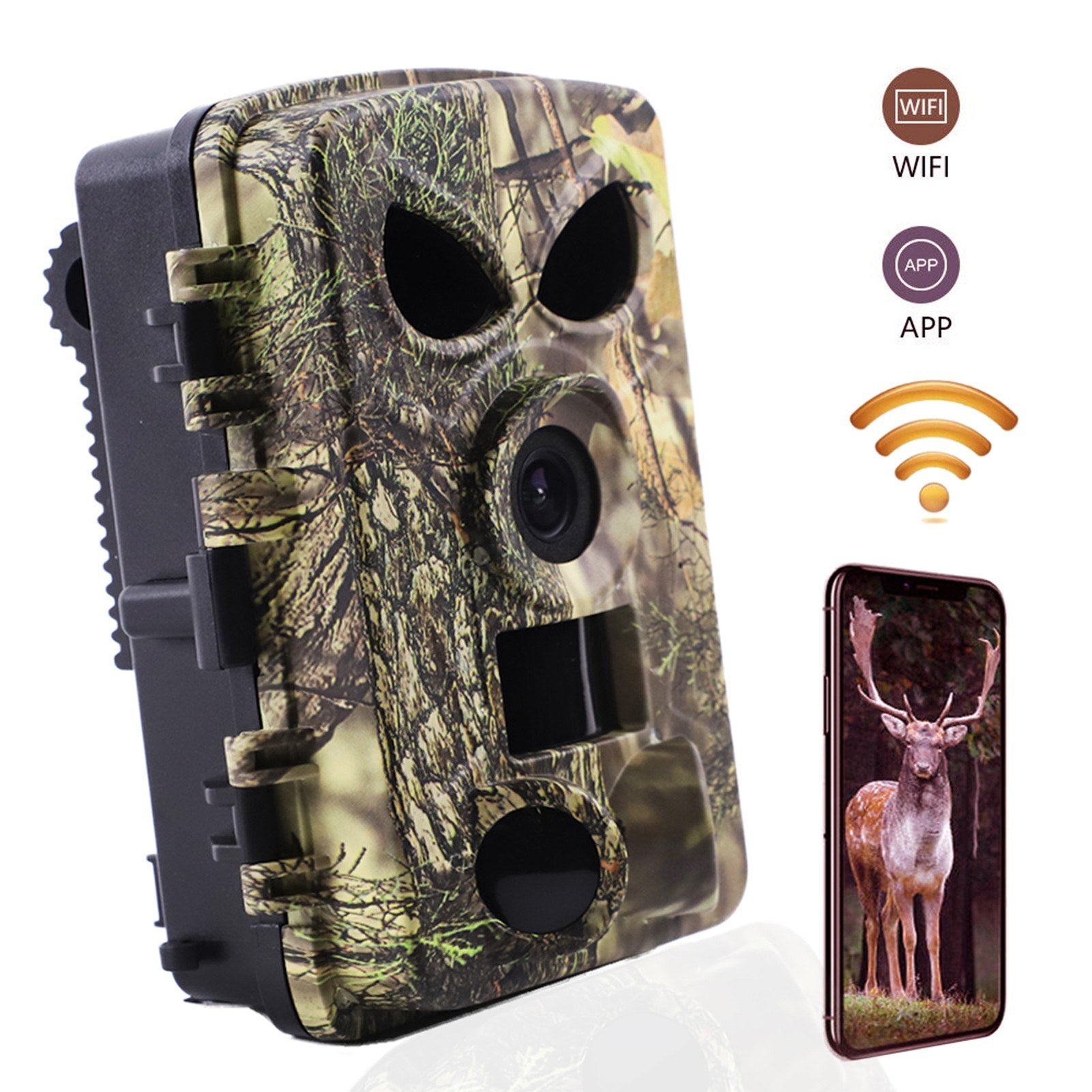 Trail Camera 8K Wildlife Camera with BT GPS WiFi APP Night Vision Camera Waterproof 60MP Photos Fast Trigger Hunting Camera