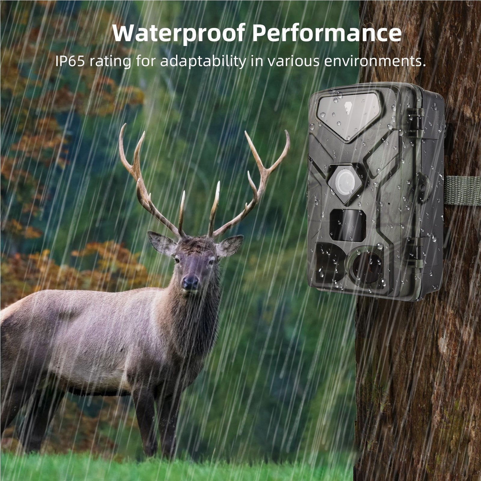 Night Vision Hunting Camera 4K Ultra High Clear Trail Camera Wildlife Motion Activated Camera 120° Wide Angle 0.3S Trigger Speed IP65 Waterproof