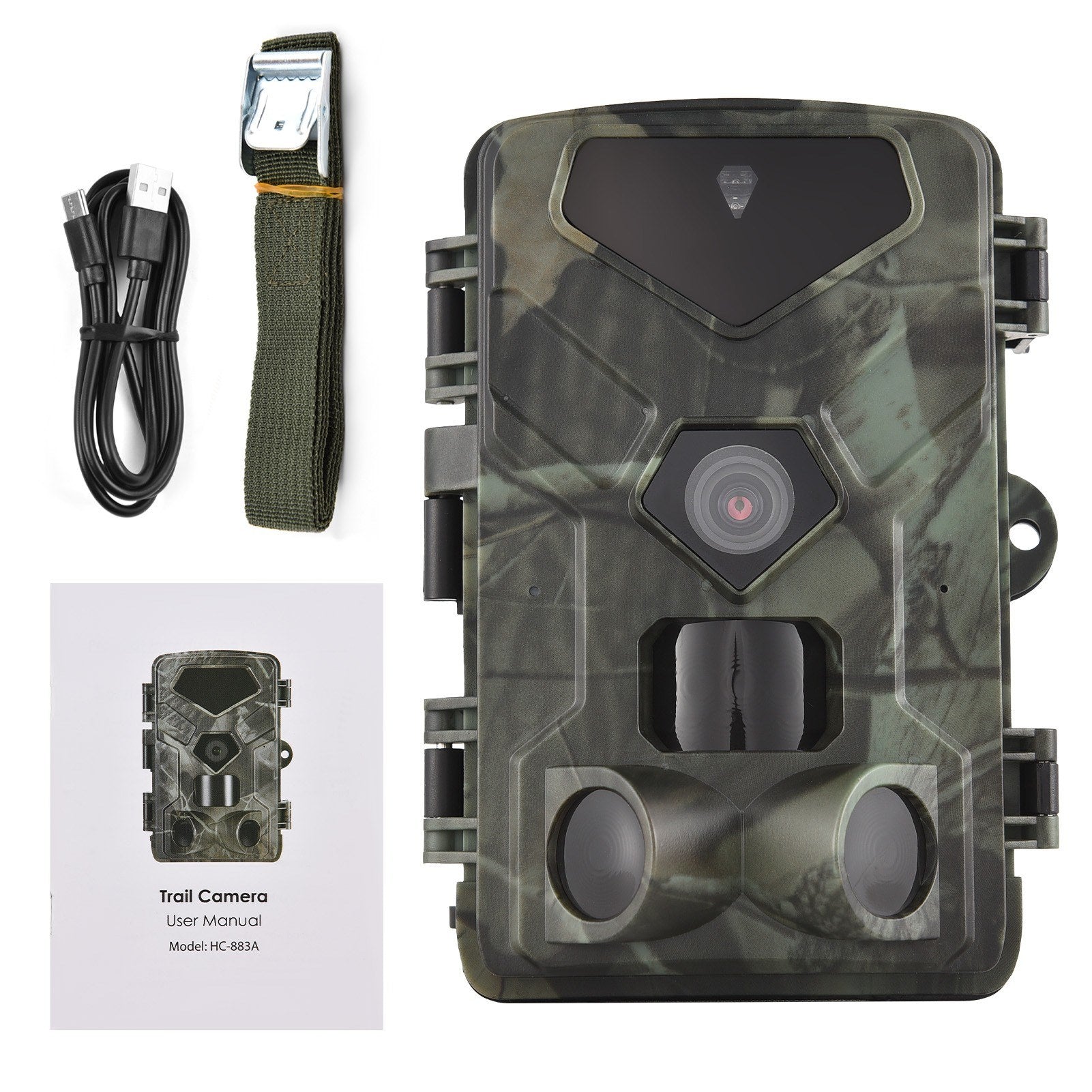 Night Vision Hunting Camera 4K Ultra High Clear Trail Camera Wildlife Motion Activated Camera 120° Wide Angle 0.3S Trigger Speed IP65 Waterproof