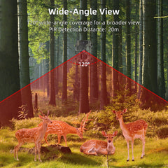 Night Vision Hunting Camera 4K Ultra High Clear Trail Camera Wildlife Motion Activated Camera 120° Wide Angle 0.3S Trigger Speed IP65 Waterproof