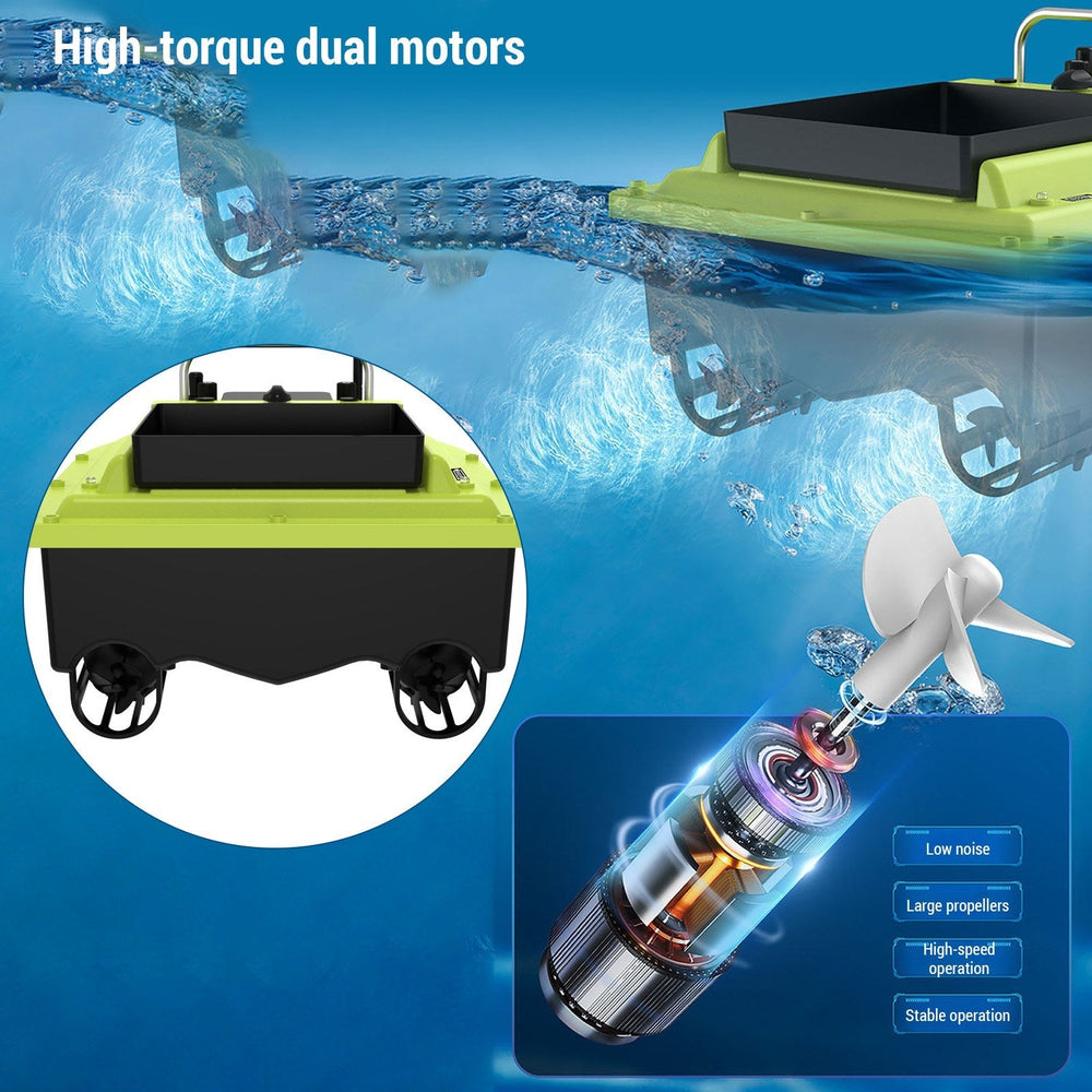 500m Remote Control Wireless Remote Control Fishing Bait Boat Waterproof Fishing Feeder Device with Sonar Sensor 18000mAh Battery Capacity