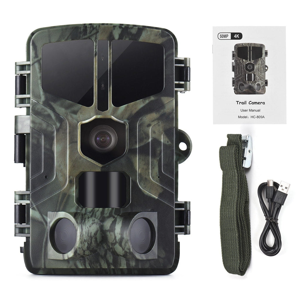 4K 50MP Trail Camera Night Vision Motion Activated Game Camera IP65 Waterproof Hunting Camera