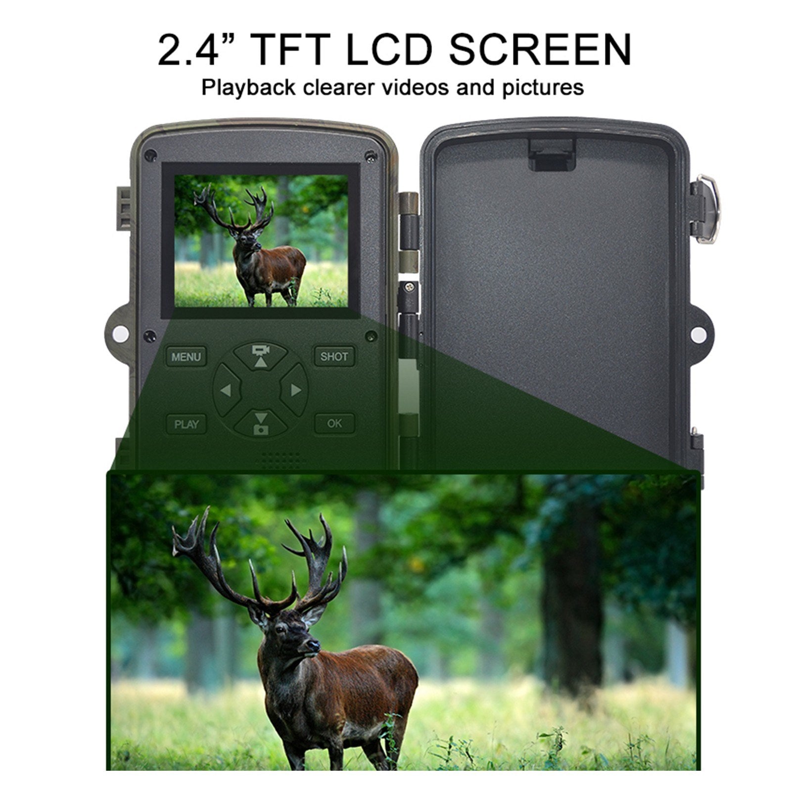 Small Trail Camera 32MP 1080P High-Clear Game Camera with Night Vision 0.2s Motion Activated Video Cam for Outdoors IP66 Waterproof