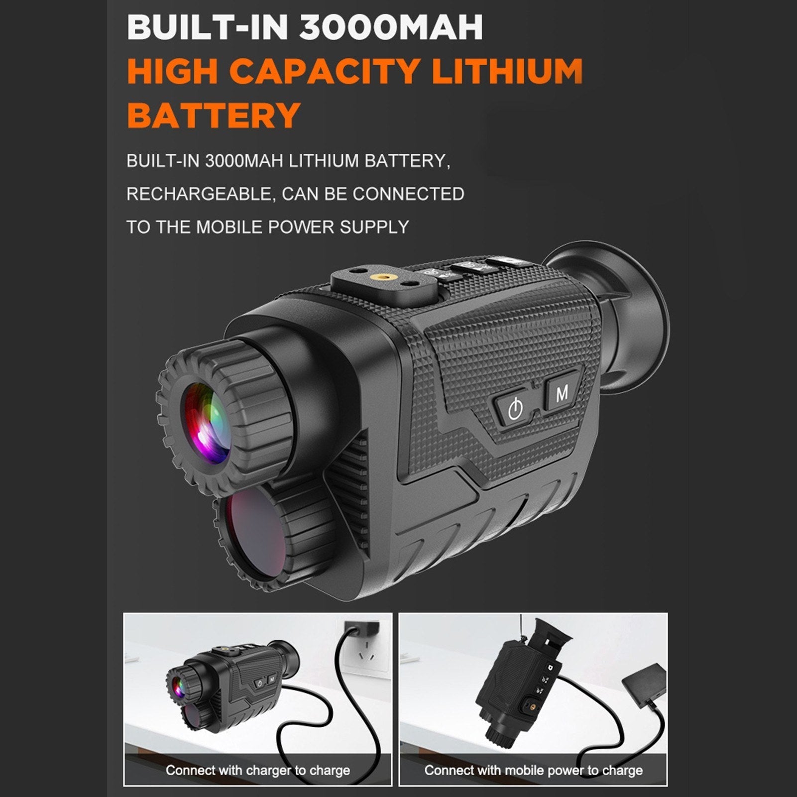 Head-Mounted Night Vision Goggle Hands-Free Infrared Monocular 4K Digital Telescope with 8X Zoom for Outdoors Viewing Distance 400M