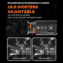 Head-Mounted Night Vision Goggle Hands-Free Infrared Monocular 4K Digital Telescope with 8X Zoom for Outdoors Viewing Distance 400M