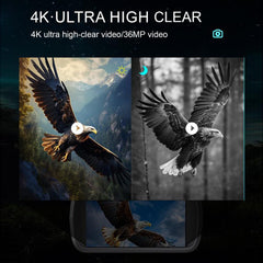 Night Vision Goggles 4K Digital Infrared Binoculars with 8X Zoom 4.5" High-Clear Screen Telescopes for Outdoors Wildlife Observation