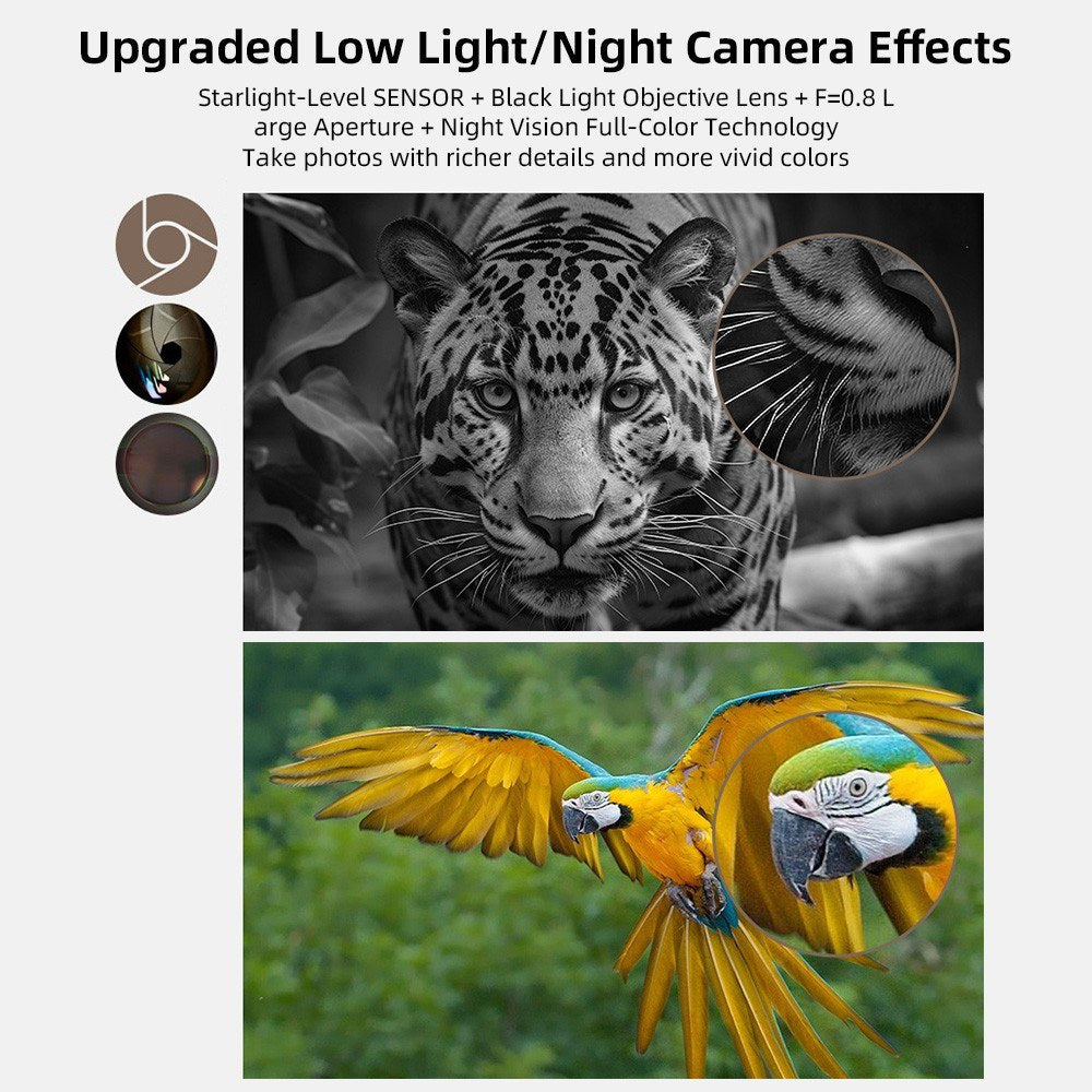Full-Color Night Vision Binoculars Digital Infrared Telescope with 10X Optical Zoom Large Screen Waterproof Outdoors Telescopes for Hunting