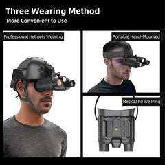 Head-Mounted Night Vision Goggles Full-Color Binoculars with 10X Zoom Large Screen Hands-Free Digital Infrared Telescope for Outdoors