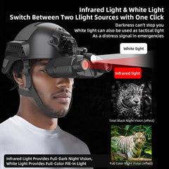Head-Mounted Night Vision Goggles Full-Color Binoculars with 10X Zoom Large Screen Hands-Free Digital Infrared Telescope for Outdoors
