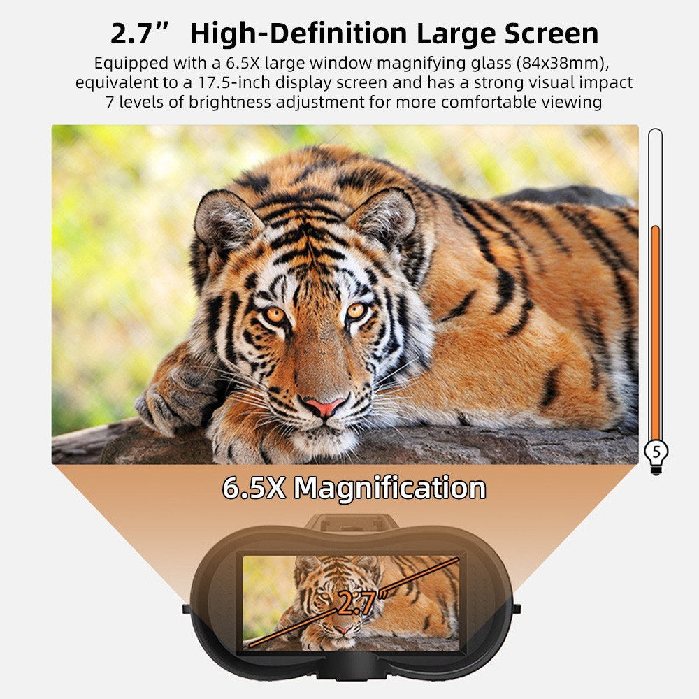Head-Mounted Night Vision Goggles Full-Color Binoculars with 10X Zoom Large Screen Hands-Free Digital Infrared Telescope for Outdoors