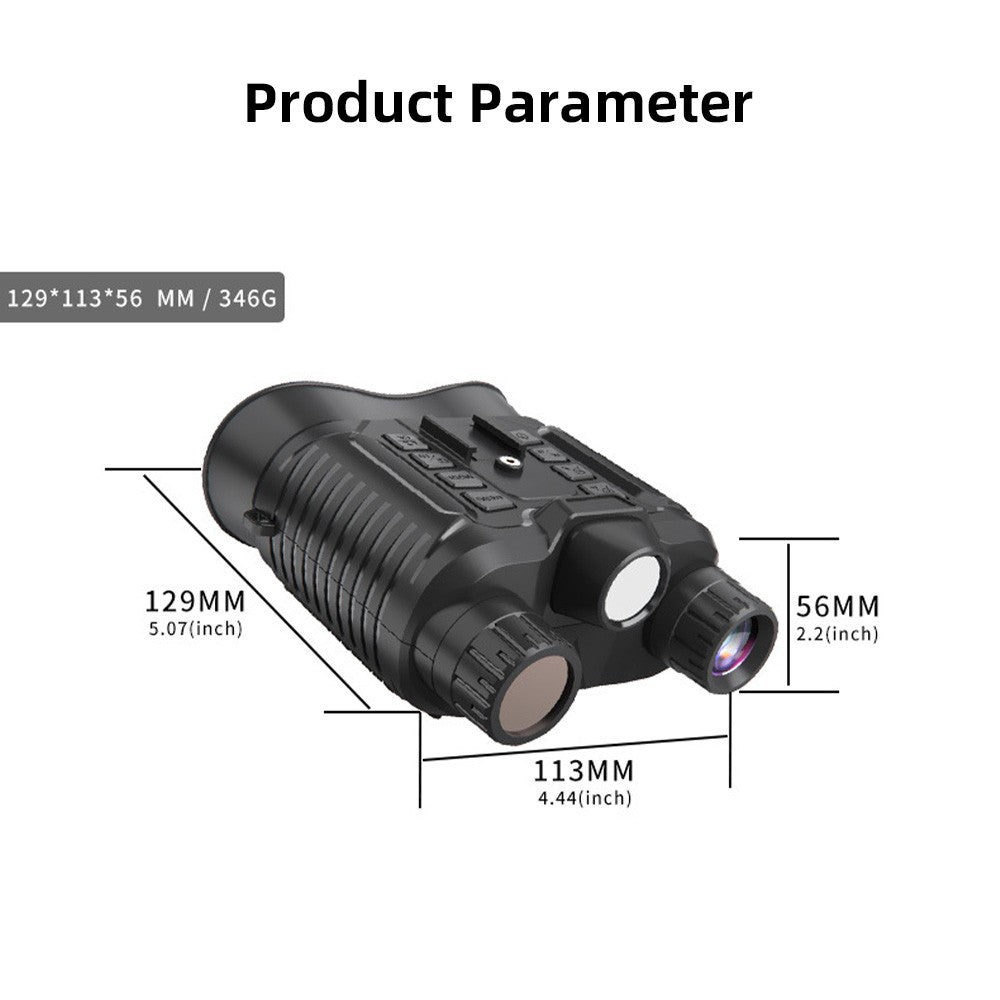 Head-Mounted Night Vision Goggles Full-Color Binoculars with 10X Zoom Large Screen Hands-Free Digital Infrared Telescope for Outdoors