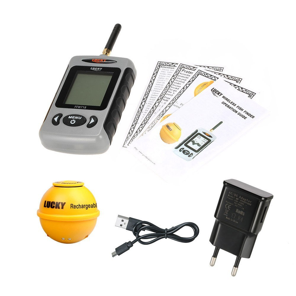 Portable Professional Sounder Wireless Sonar Fish Finder Fishing Probe Detector Fishfinder with Dot Matrix