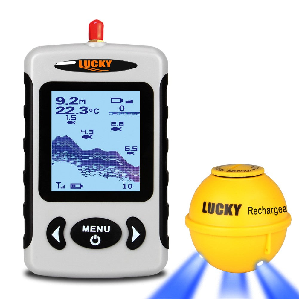 Portable Professional Sounder Wireless Sonar Fish Finder Fishing Probe Detector Fishfinder with Dot Matrix