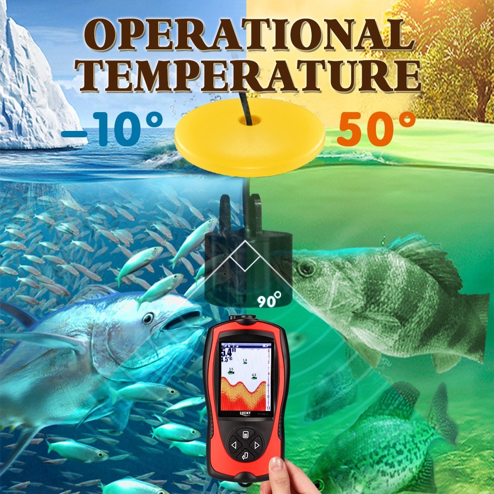 Portable Fish Finder 100M/300FT Depth Fish Alarm Wired Fish Detector