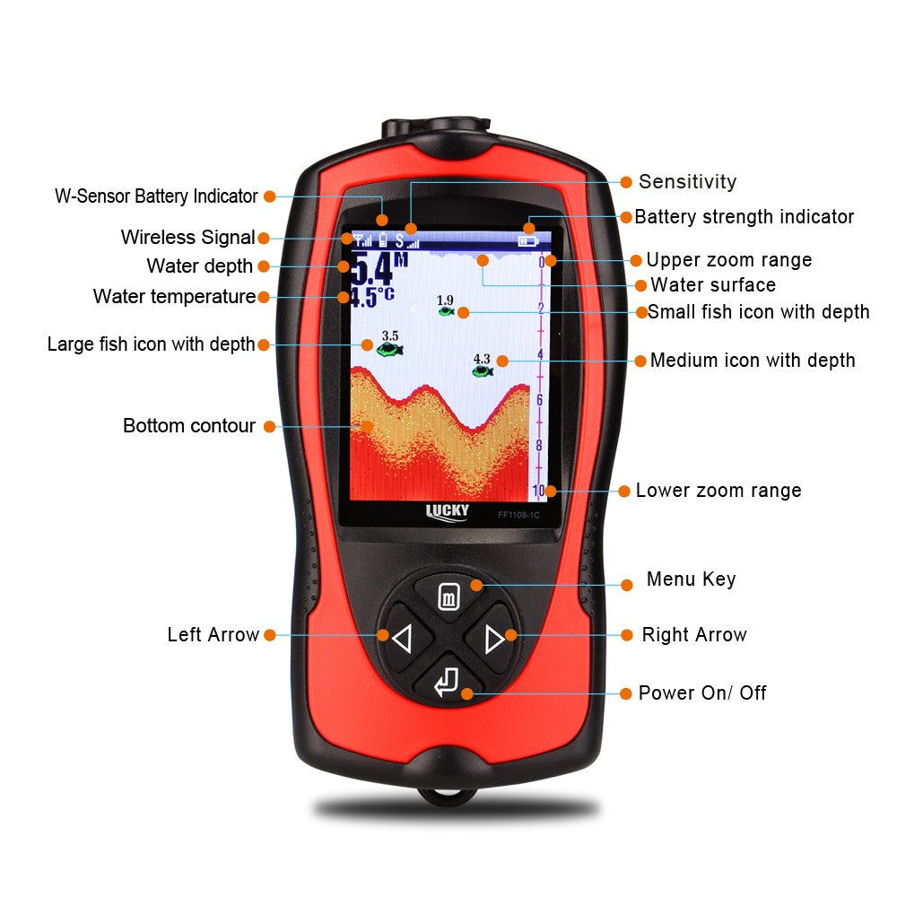 Portable Fish Finder 100M/300FT Depth Fish Alarm Wired Fish Detector