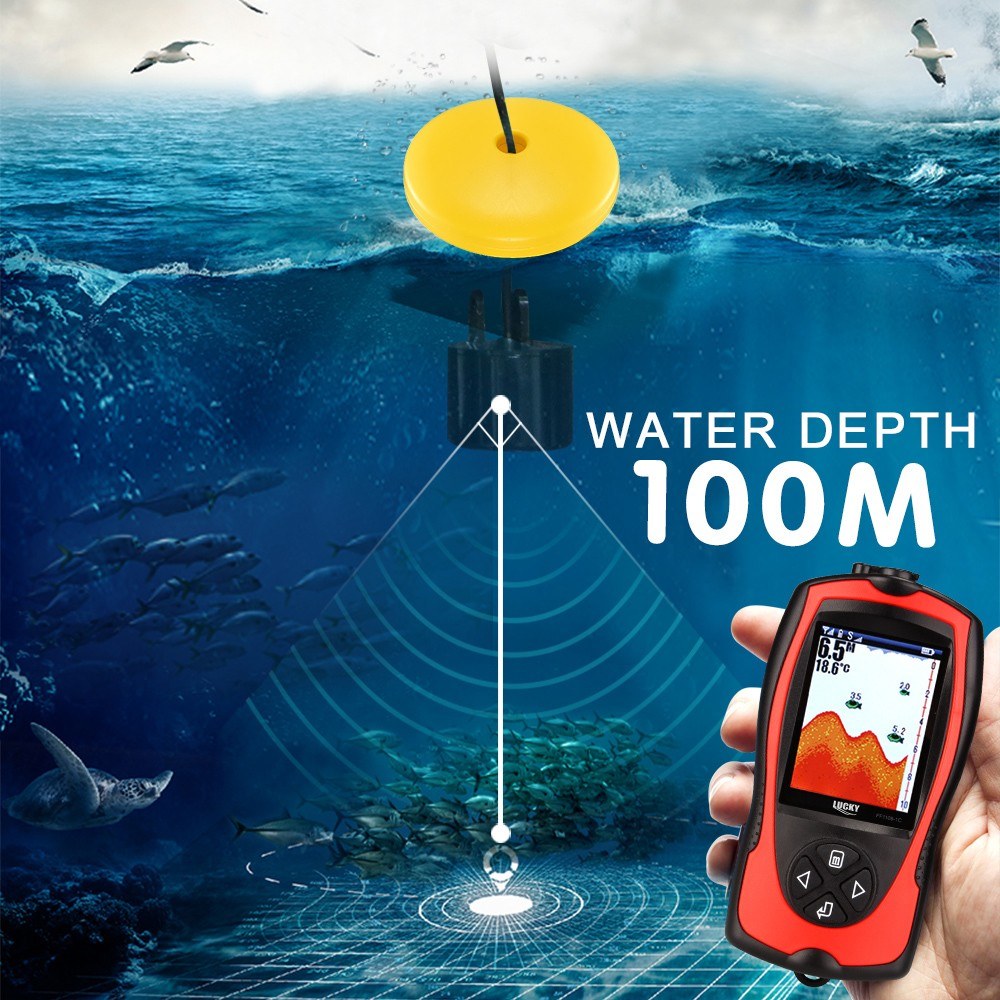 Portable Fish Finder 100M/300FT Depth Fish Alarm Wired Fish Detector
