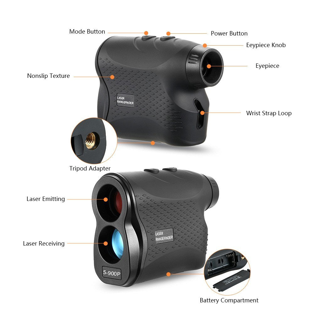 Golf Laser Rangefinder - Laser Distance Meter Speed Tester Laser Range Finder Digital Hunting Measurement Monocular Telescope