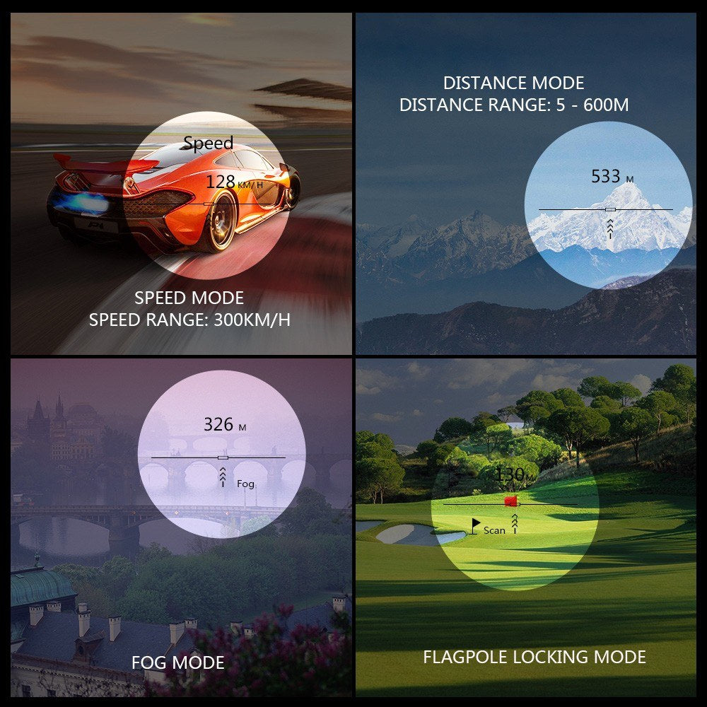 Golf Laser Rangefinder - Laser Distance Meter Speed Tester Laser Range Finder Digital Hunting Measurement Monocular Telescope
