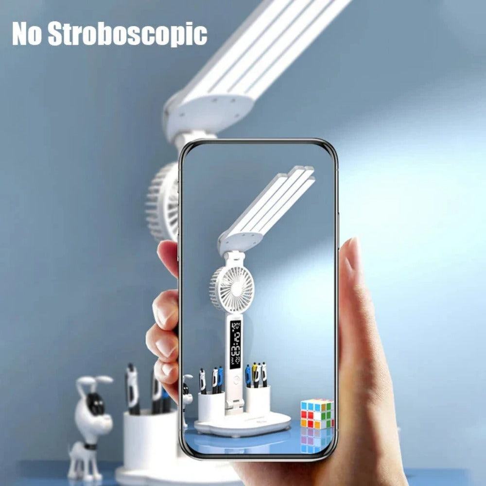 Multifunctional Desk Clock with LED Lamp, Eye Protection, Intelligent Display, Touch Control, 3 Light Modes, Stepless Dimming