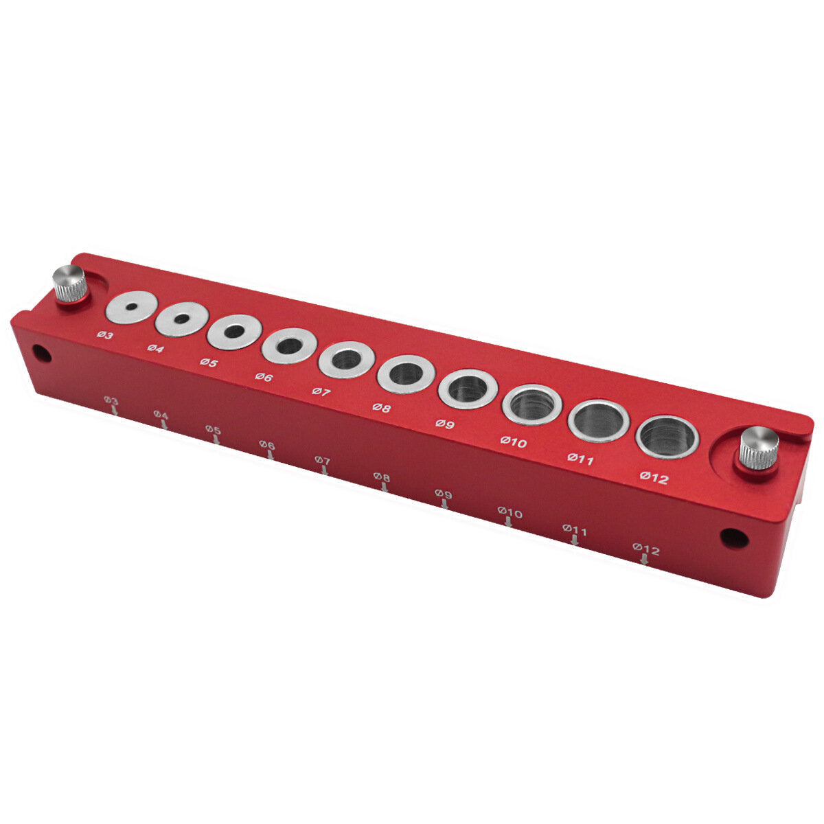 High-Precision Woodworking Hole Positioner with 45° Drilling, Laser-Engraved Scales, Durable Aluminum Alloy, 3-12mm Range
