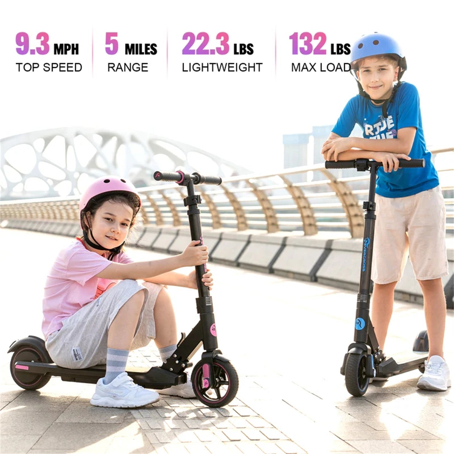 Electric Scooter 25.2V 2.6AH Battery 150W Motors 6.5inch Tires 8KM Max Mileage 60KG Max Load Folding Kids Electric Scooter for 6-12 Years Old