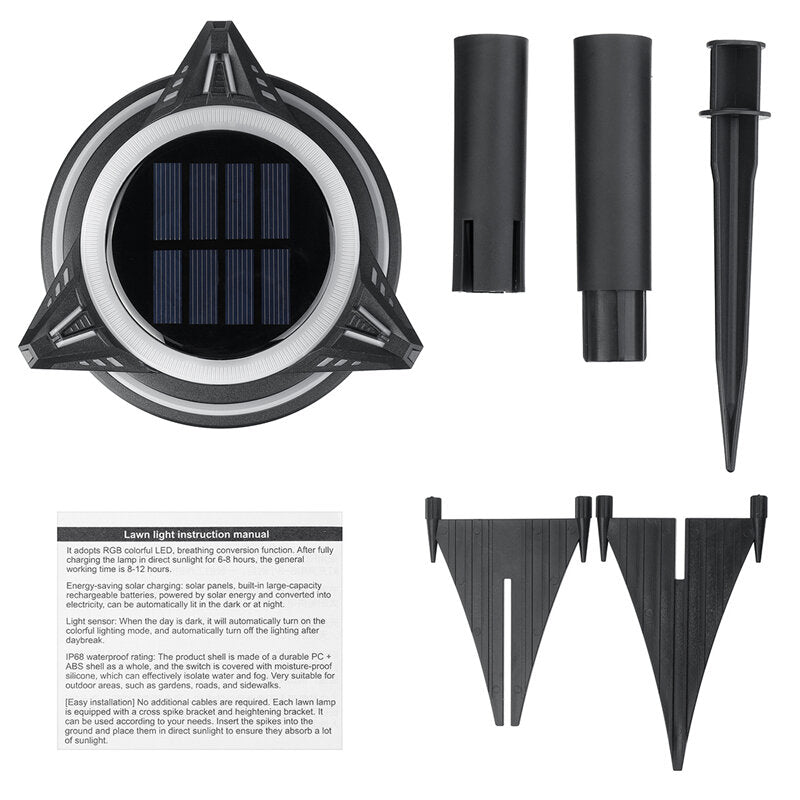 LED Solar Underground Lights Outdoor Waterproof Plastic Garden Decoration Lights Lawn Landscape Lights