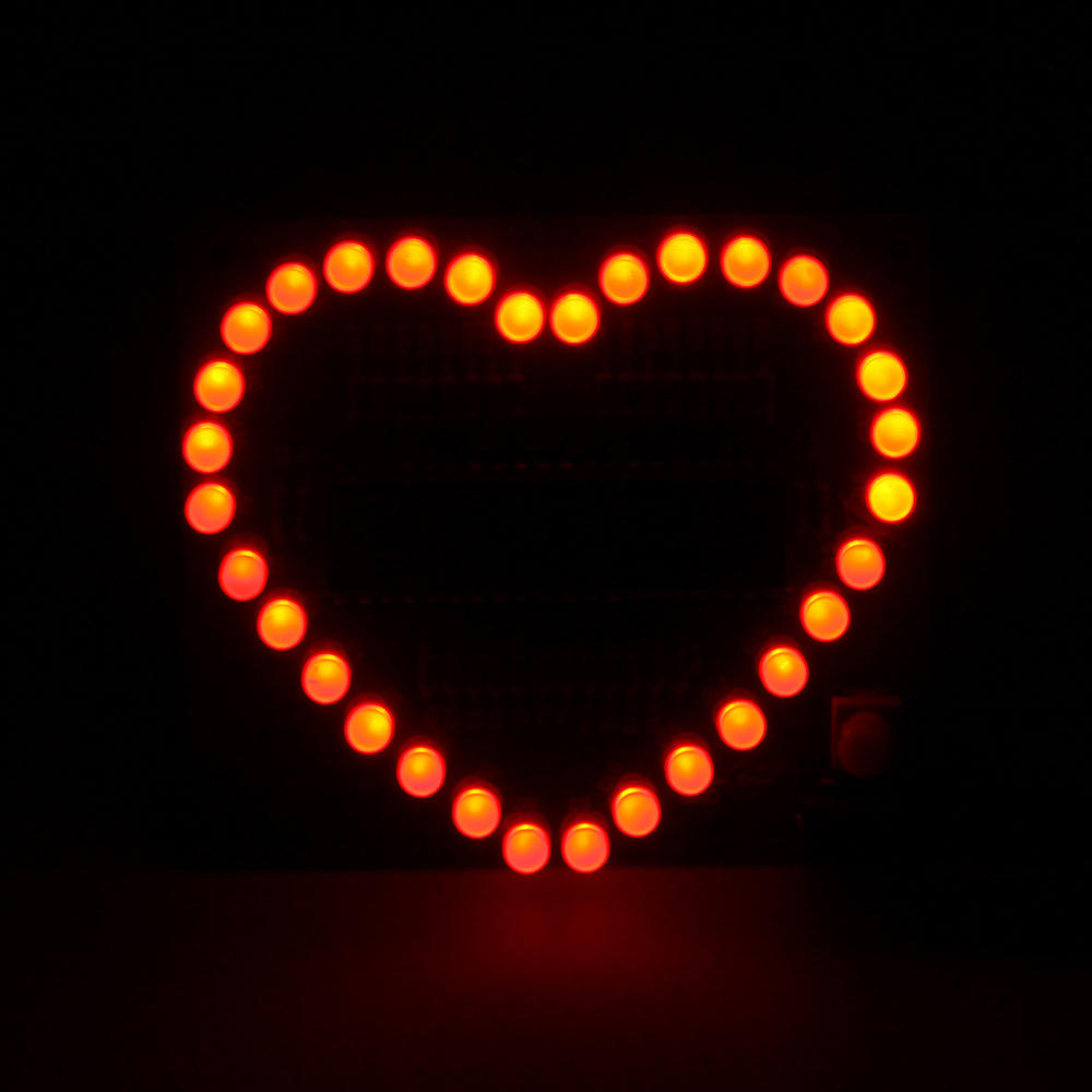Assembled 51 MCU Heart-shaped Light Water LED Flashing Light Electronic Board No Shell