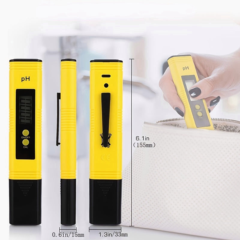 PH Meter for Water Hydroponics Digital PH Tester Pen Pocket Size Yellow
