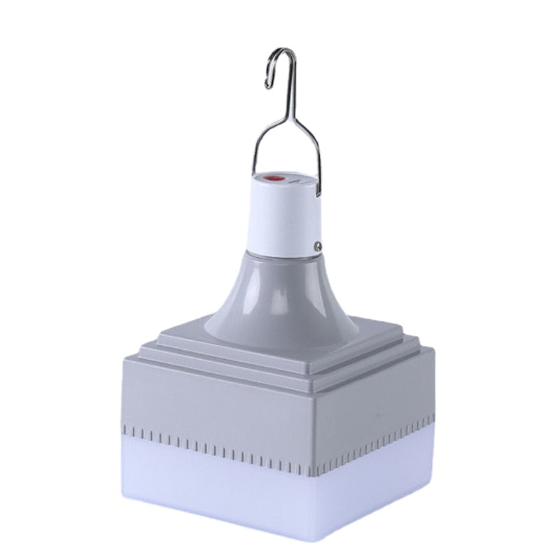 USB Rechargeable Light Bulb Portable Square LED Bulb Lamps BBQ Camping Outdoor Light Bulb Real Power 30W with Hanging Hook