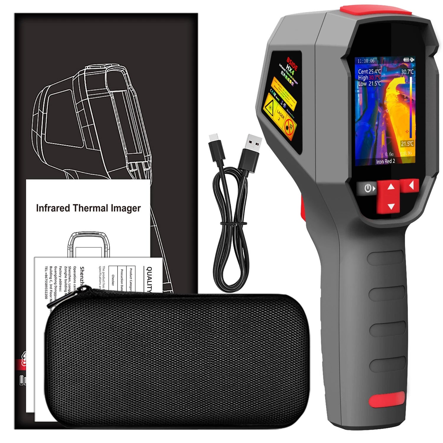 GreenZech Industrial 320-H | 240x320 HD Thermal Imaging Camera | 25Hz Professional Handheld Infrared Imager
