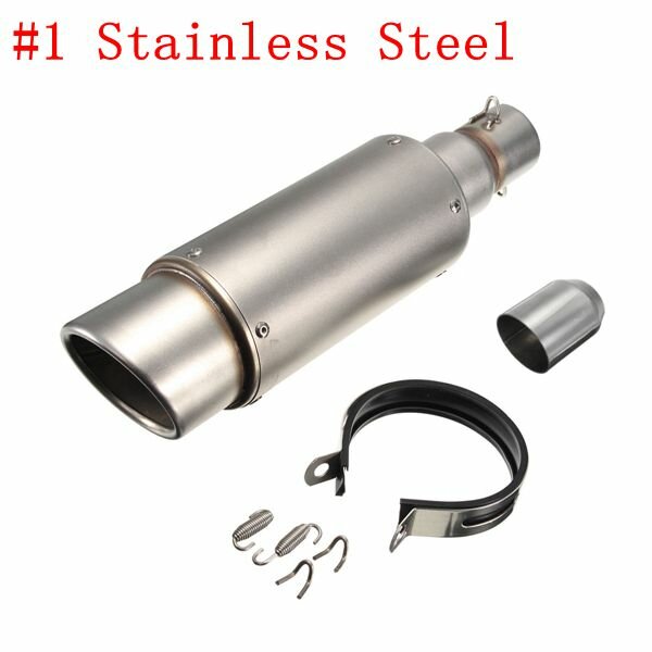 38-51mm Stainless Steel OR Carbon Exhaust Muffler Pipe Silencer Motorcycle Street Racing Bike
