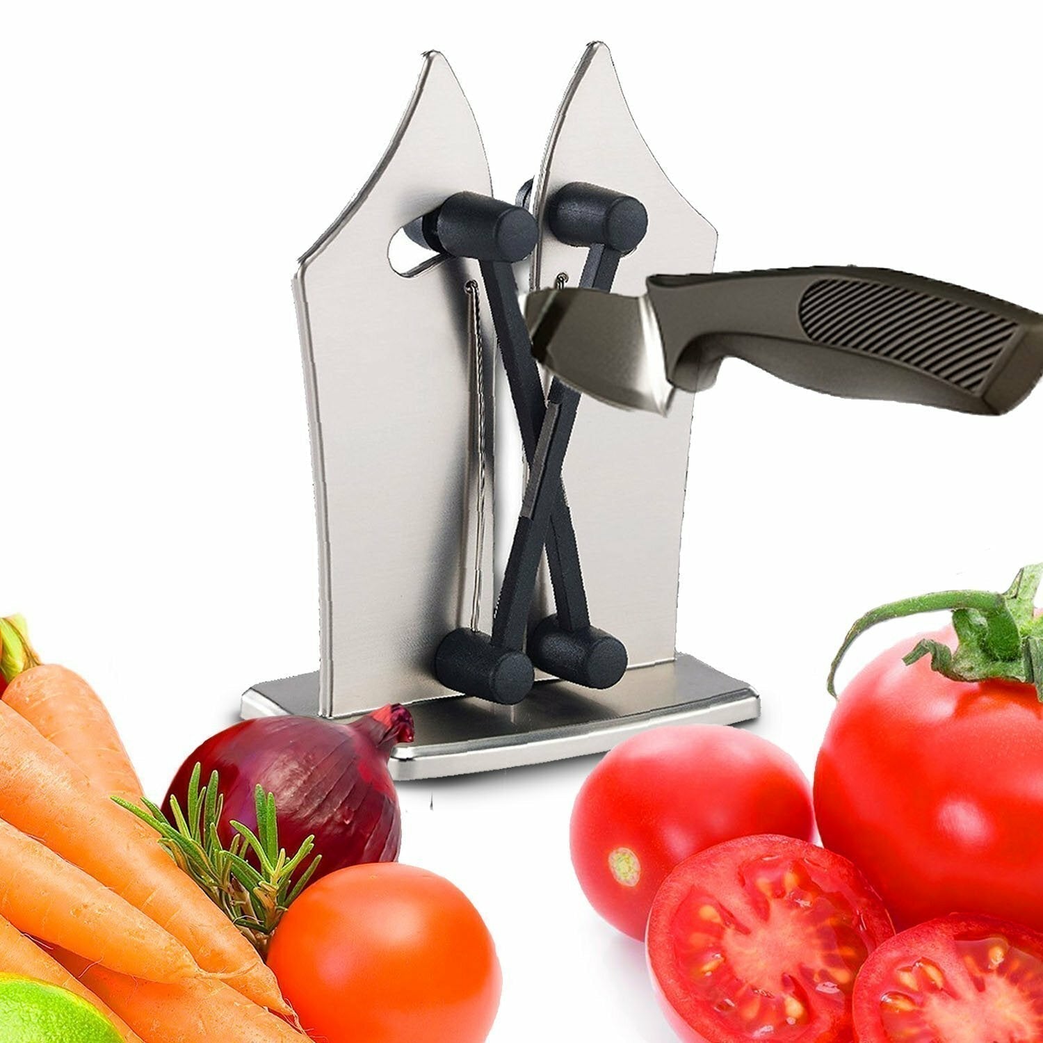 Knife Sharpen Stone Kitchen Knife Sharpener Polishes Serrated Beveled And Standard Blades Household Sharpener Polishes Serrated