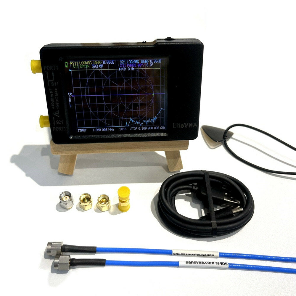 50kHz-6.3GHz LiteVNA 2.8"/3.95" Display Vector Network Analyzer HF VHF UHF Antenna