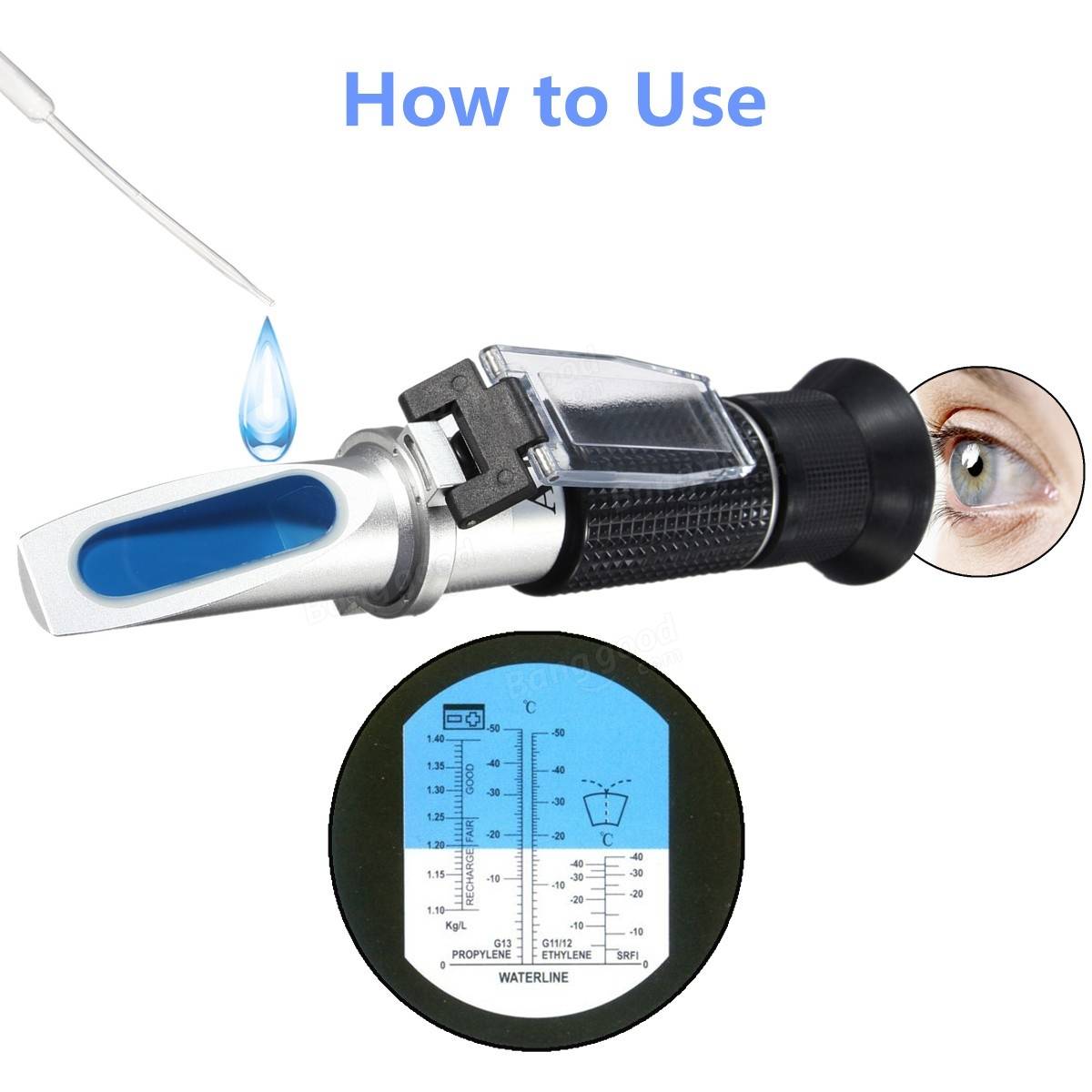 ATC Automatic Car Vehicle Battery Antifreeze Fluids Refractometer Glycol Ethylene Propylene Tester