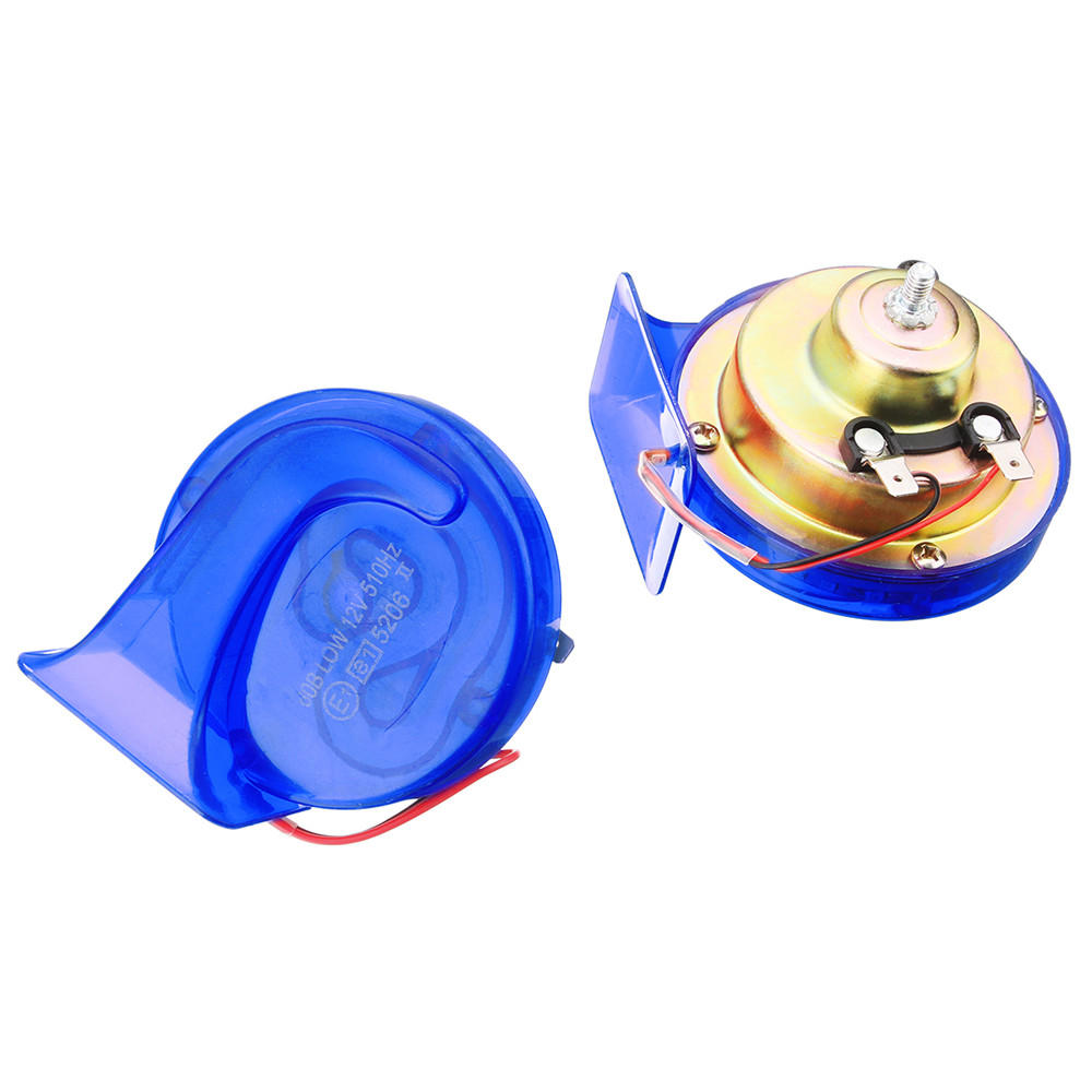 Pair 12V 110dB Universal Blue Super Loud Air Snail Horn For Car Van Motorcycle