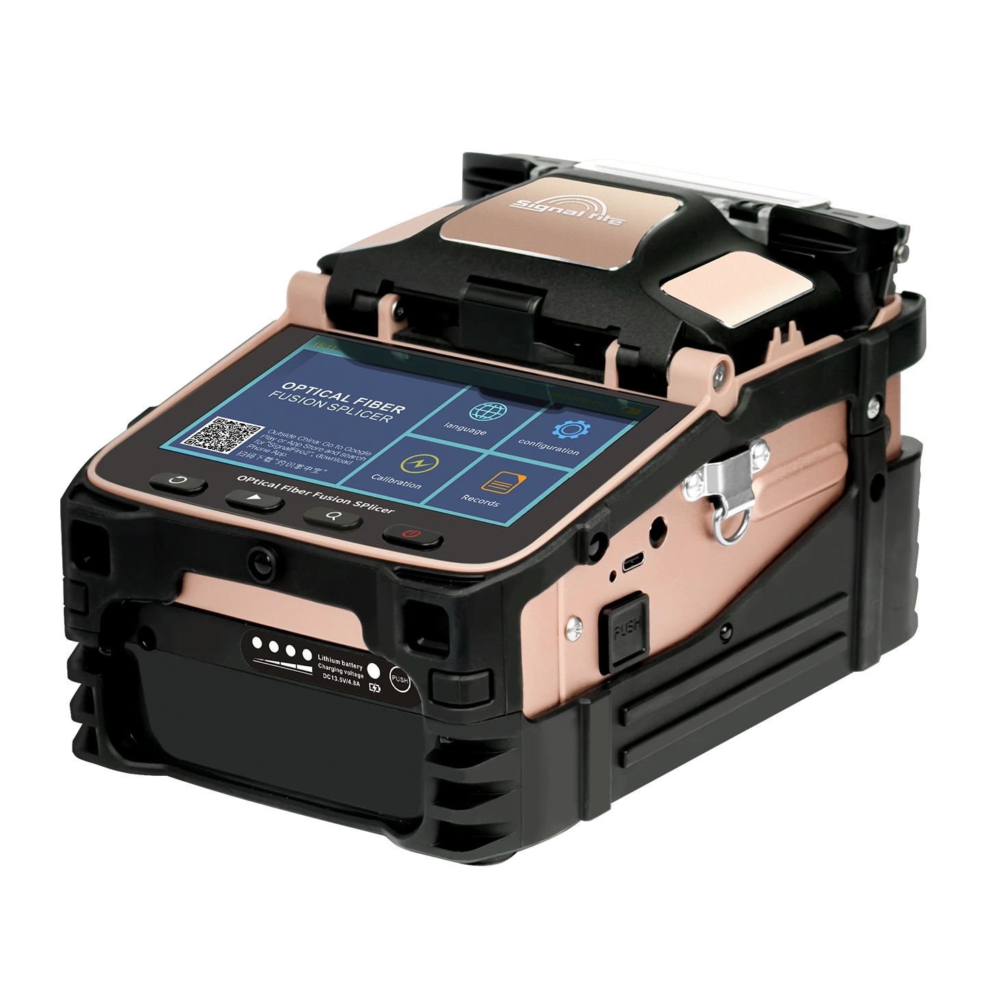 Optical Fiber Fusion Splicer 6 Motors Core Cladding Alignment 5 Inch Touchscreen 7800mAh Battery Bluetooth 4.2 Optical Power Meter VFL