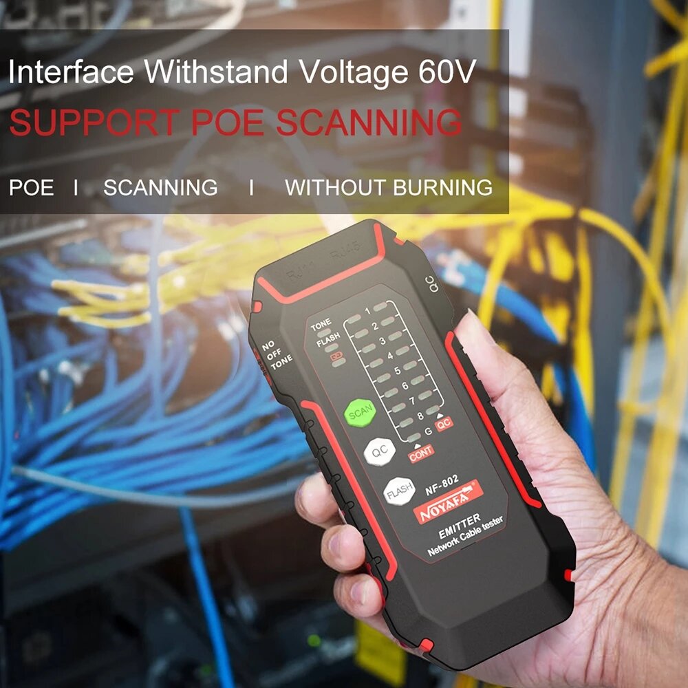 Multi-function Network Cable Tester Tracker RJ11 RJ45 CAT5 CAT6 LAN Ethernet Phone Wire Finder POE Test