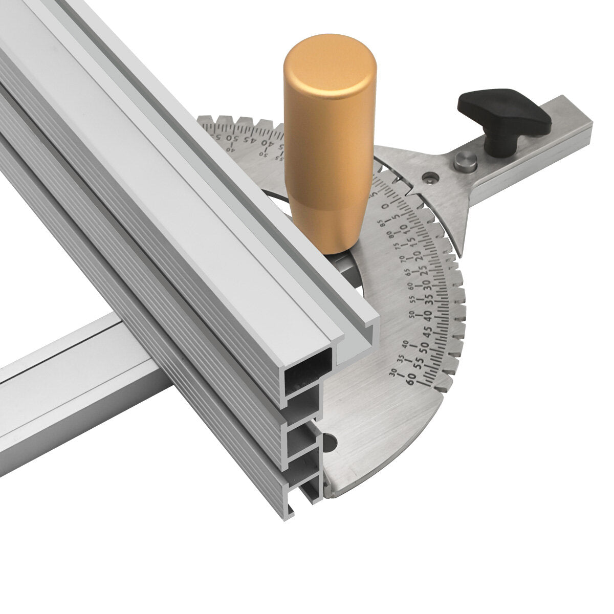 Universal Precision Miter Gauge for Table Saws - Compatible with Dewei 744/745, Haiwei, Steel Saws, 27 Angle Stops