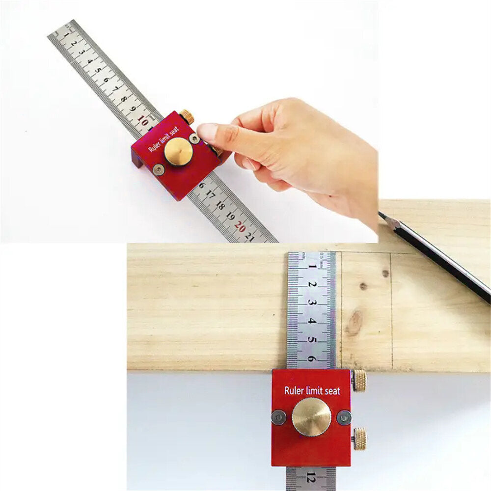 90° Scribing Ruler - 30cm Aluminum Measuring Tool for Woodworking, Carpentry & DIY Projects - Durable & Ergonomic Design