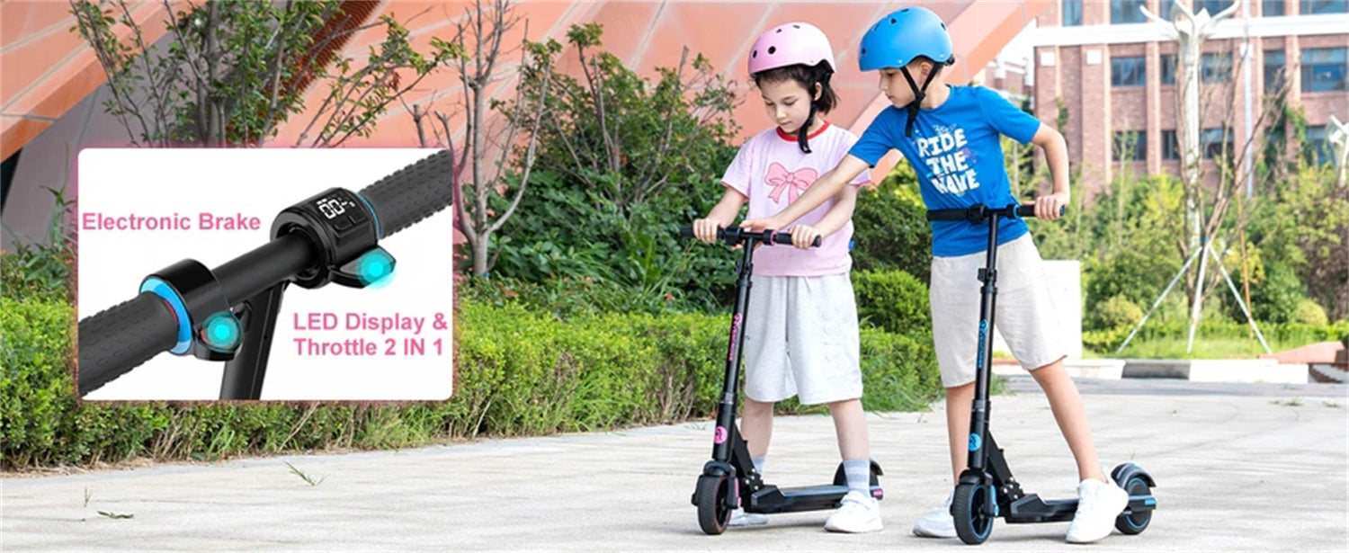 Electric Scooter 25.2V 2.6AH Battery 150W Motors 6.5inch Tires 8KM Max Mileage 60KG Max Load Folding Kids Electric Scooter for 6-12 Years Old