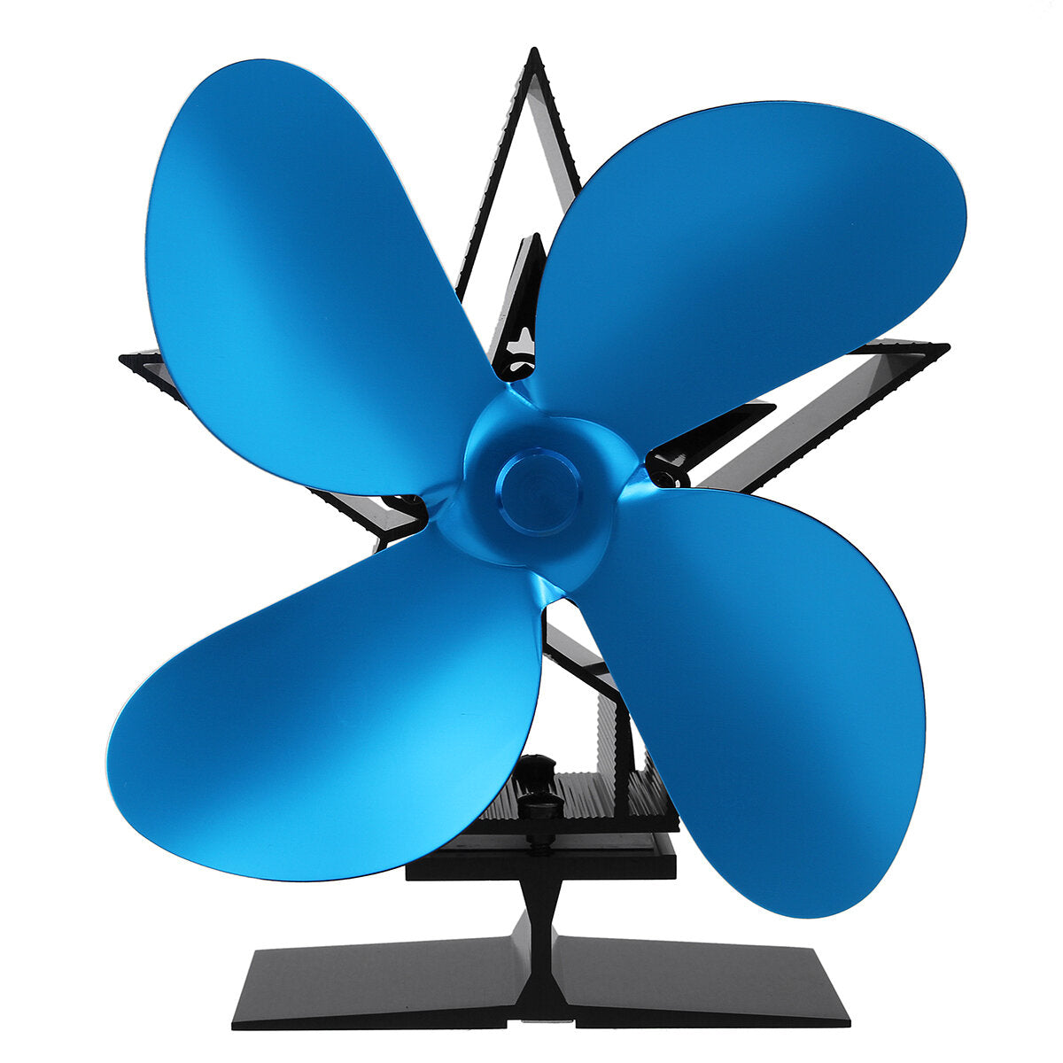 1350RPM 4 Leaves Stove Fan Heat Powered Motor Energy Saving Fireplace EcoFan Kit