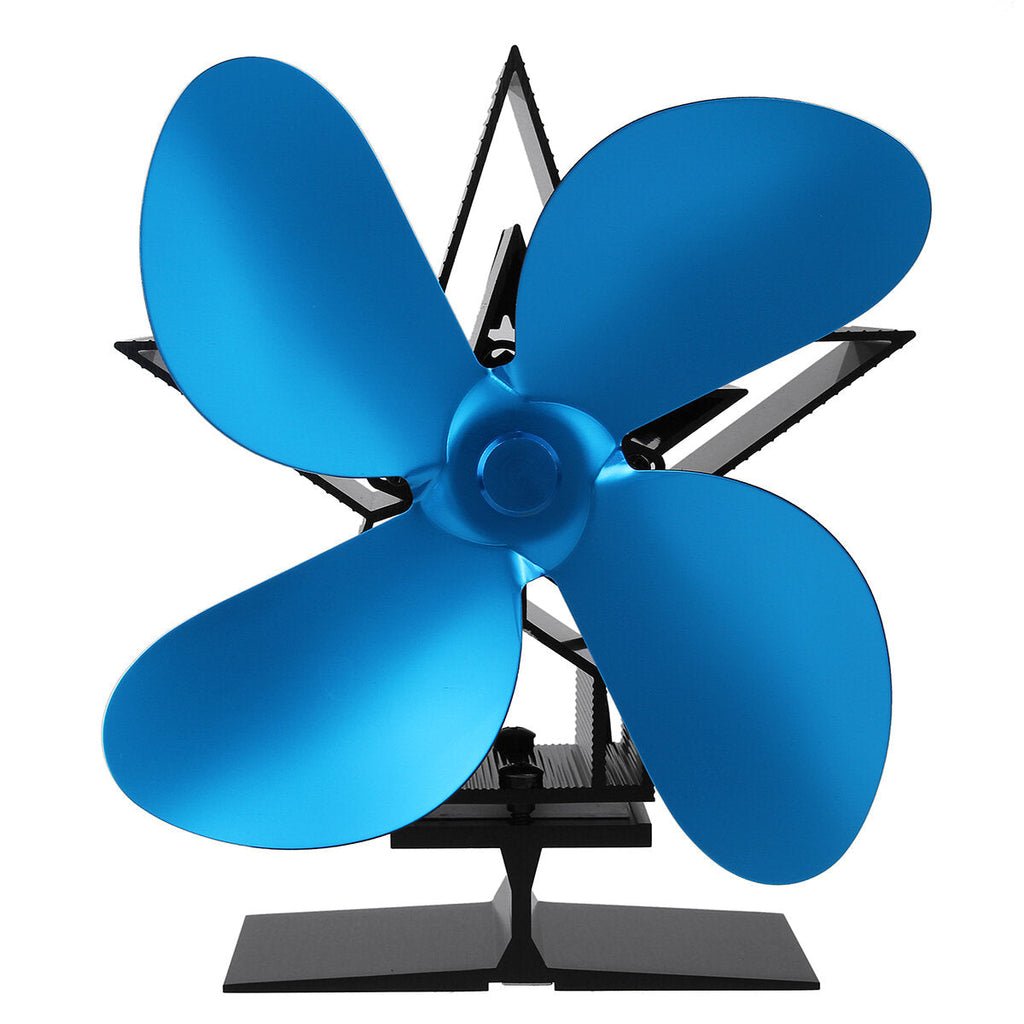 1350RPM 4 Leaves Stove Fan Heat Powered Motor Energy Saving Fireplace EcoFan Kit