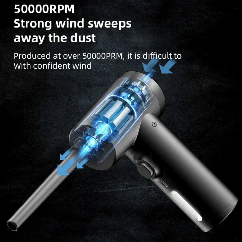 2-in-1 6000mAh Cordless Air Duster & Vacuum - Digital Display, for Keyboard/Computer/Car Cleaning